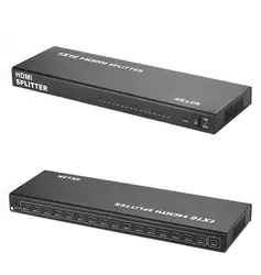 16 Port 4K 30HZ 1x16 hdmi splitter 1 in 16 out Rack Mount Compatible for with Xbox PS4 Fire Stick Blu Ray Apple  HDTV  switcher