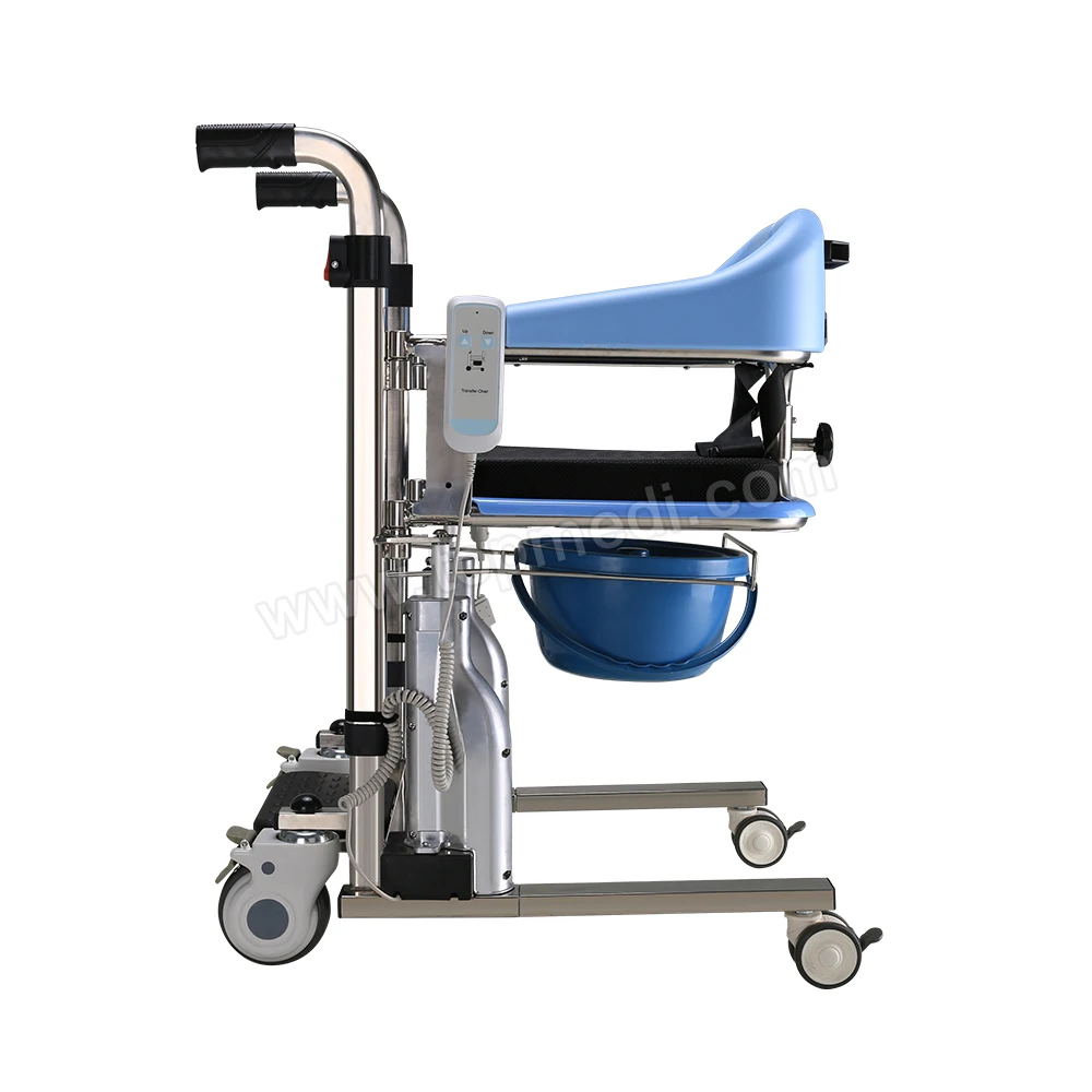 Electric Hydraulic Move Toilet Equipment Wheelchair Transfer Patient Lift Commode Chair For Elderly