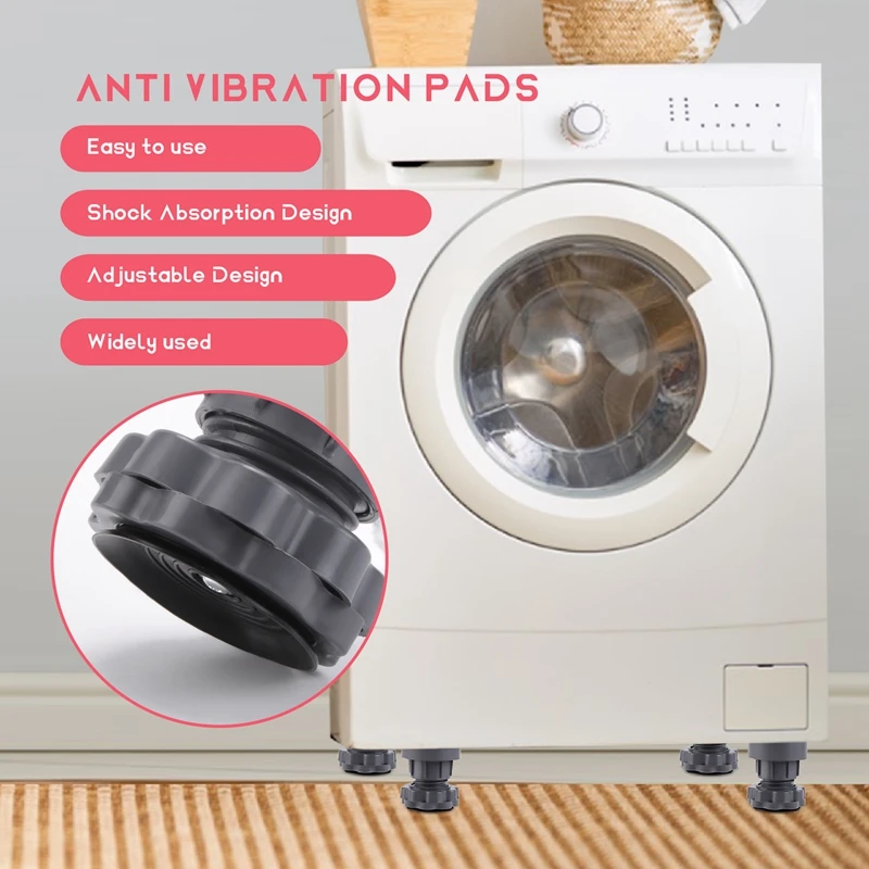 Washing Machine Foot Pads Support Adjustable Highly Non-Slip Mat Anti Vibration Feet Pad For Washer And Dryer