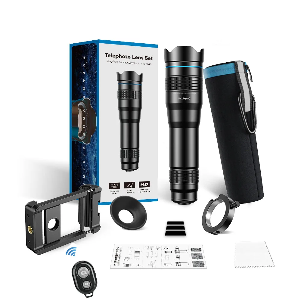 APEXEL HD 36X Teleobjektiv Manuelle Zoom Objektiv Mobile Kamera PhoneLens Smartphones Mit SelfieTripod Für Reisen Jagd Wandern