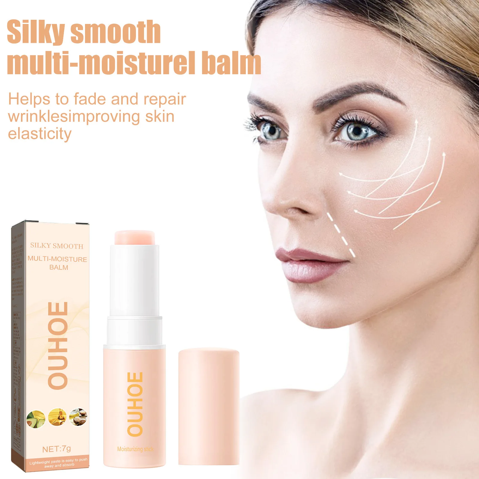 Collagen Multi Balm Stick Anti-Wrinkle Moisturizing Silky Smooth Cosmetics Lifting Firming Brightening Facial Balm Stick Korea