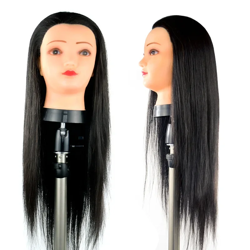 Training Mannequins Head For Makeup Hair braiding Straight Hair Hairdressing Practice Salon Head Hairdresser 60cm Styling Tool