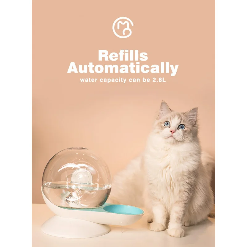

Snail-shaped pet water dispenser, cat water fountain, smart wireless non-plug-in automatic circulating filtration dog water feed