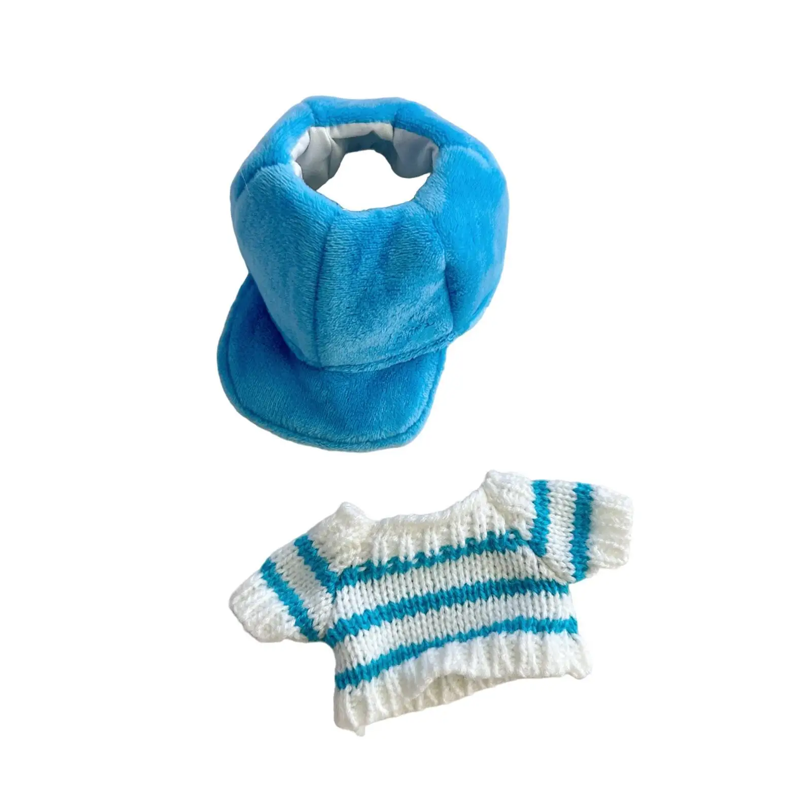 17cm Doll Clothes Soft Hat and Sweater Photo Props, DIY Doll Toy Soft Stylish Dress up Decor Doll Not Included Doll Clothing,