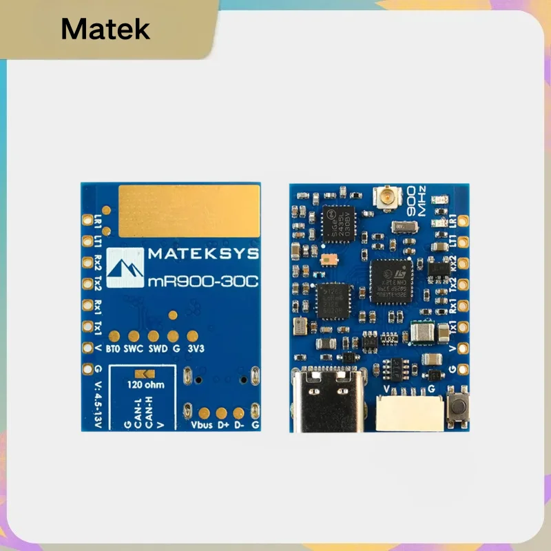 Mateksys MR900-30C MLRS Receiver 900MHz, CAN MAVLink Telemetry for FPV Drone, Long Range RC Parts Module