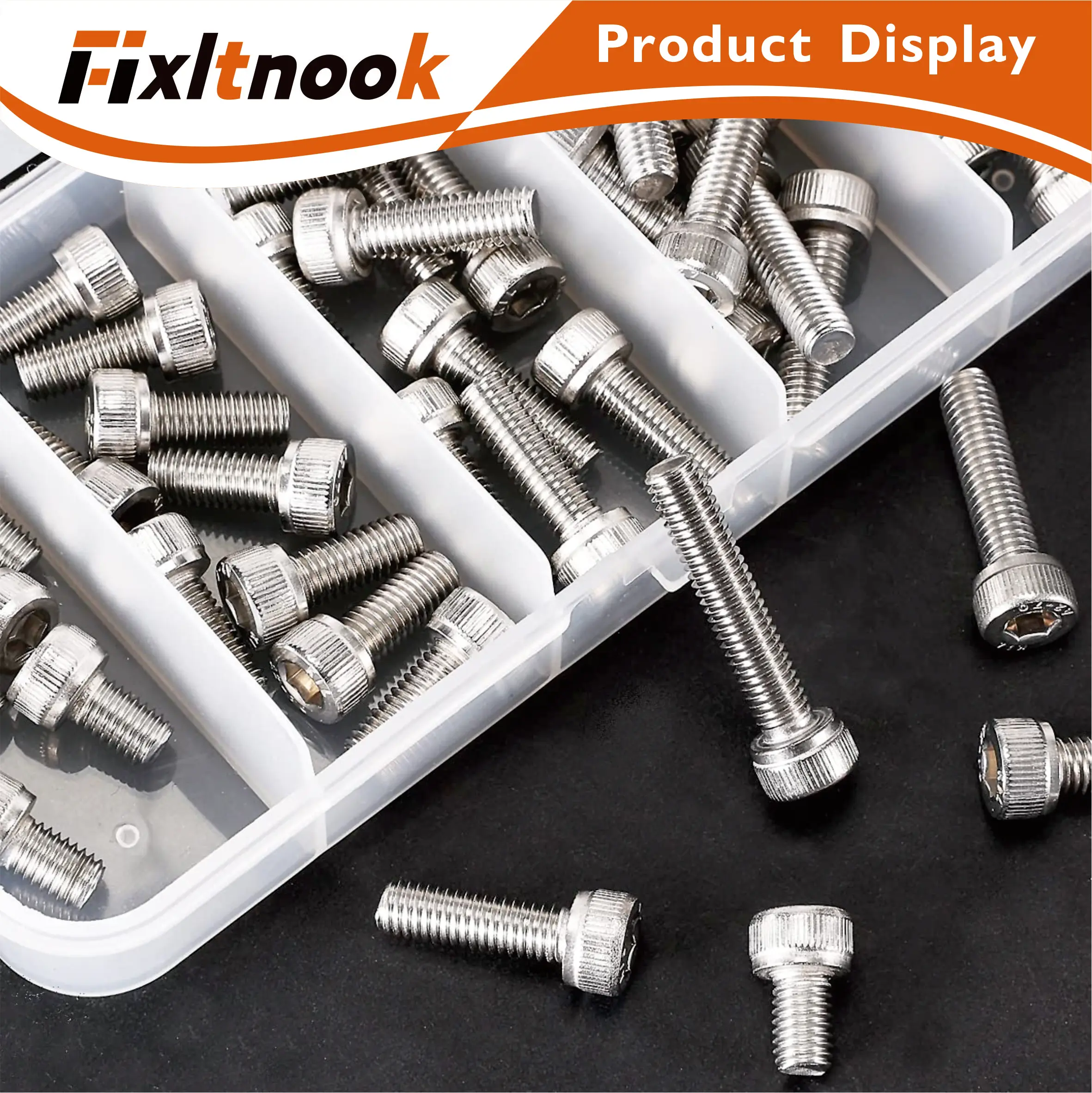 50 peças, conjunto de combinação de parafusos hexagonais de cabeça de copo de aço inoxidável 304, M8 10-40mm, unidade hexagonal métrica