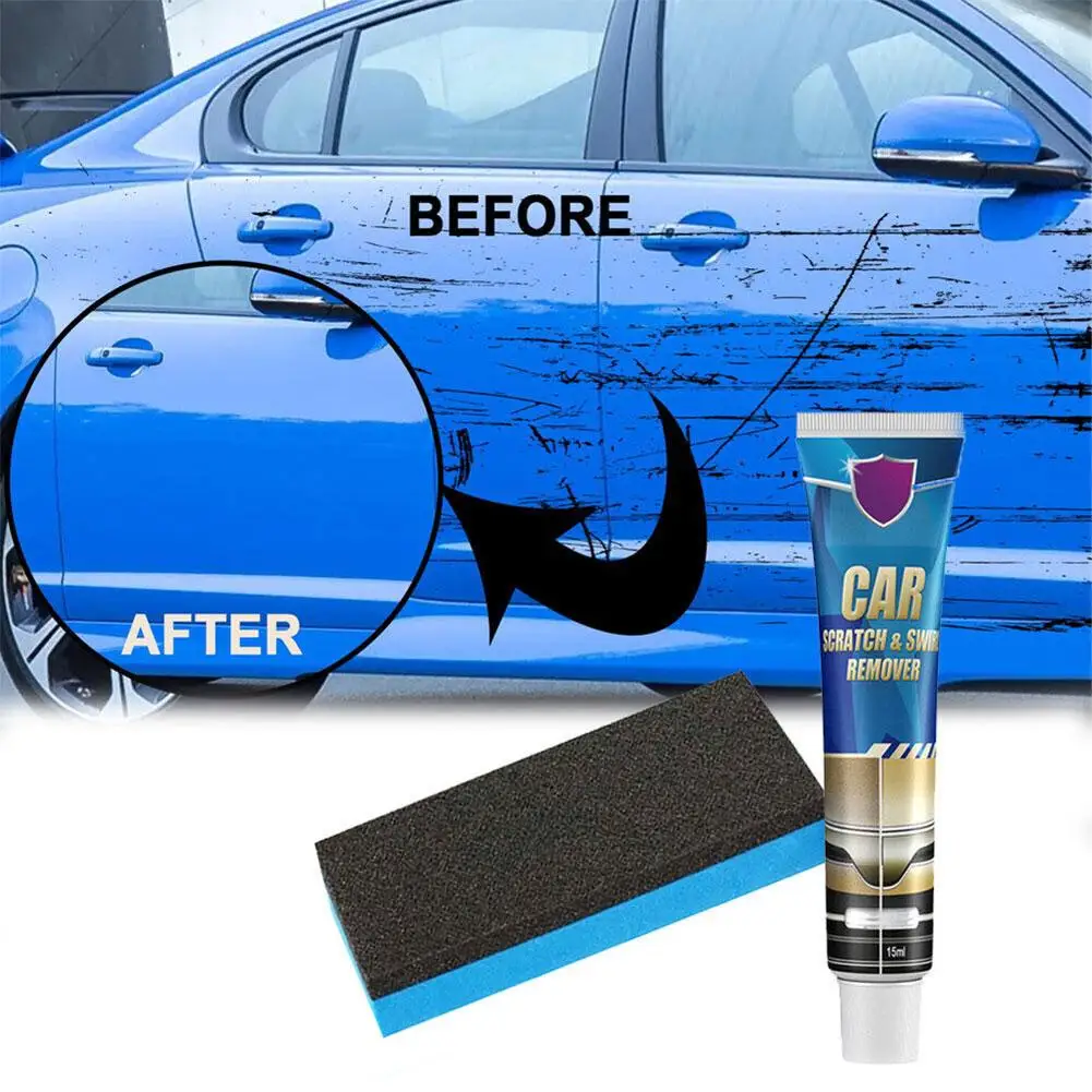  Universal Car Body Paint Repair Cream Scratch Repair Paint Paste Touch Up Coating Polishing Wax Brush Rag Tool Care Access