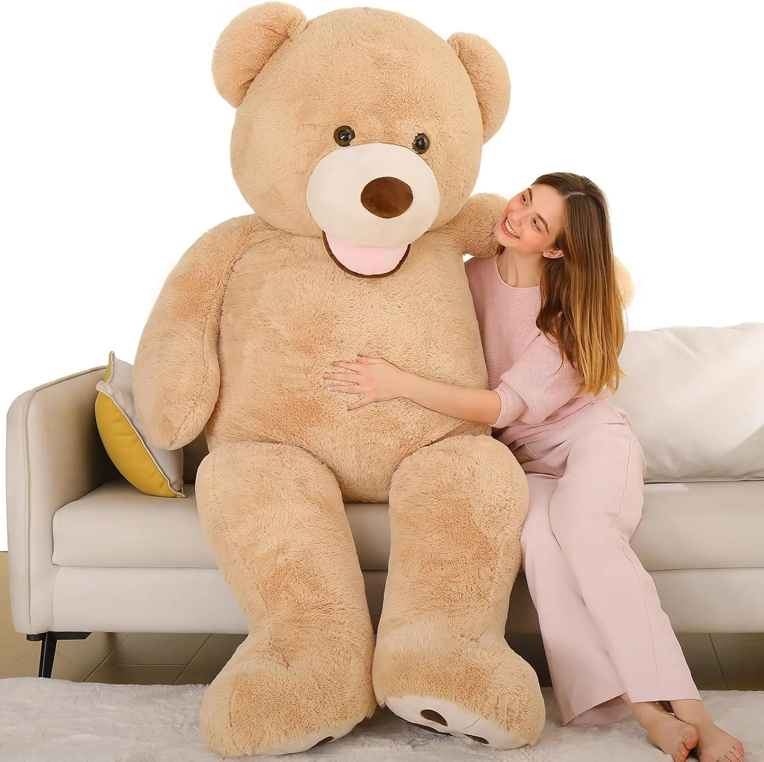 Big Teddy Bear 6 Feet Stuffed Animal - Human Size Giant Stuffed Teddy Bear Plush - Adorable and Fluffy Jumbo Teddy Bear