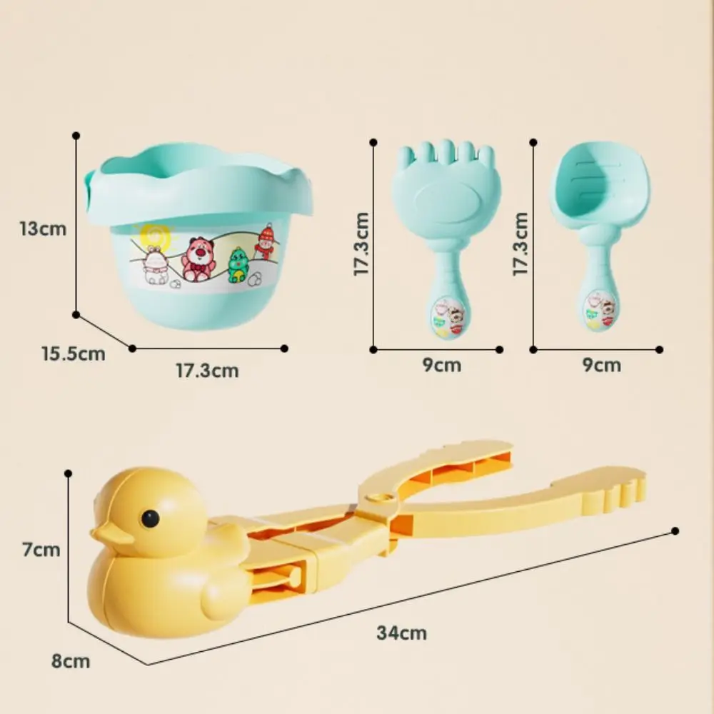 플라스틱 겨울 스노우볼 메이커 장난감, 공룡 미끄럼 방지 핸들, 스노우 덕 볼 제작 도구, 34cm 내구성 스노우 샌드 볼 제작 금형