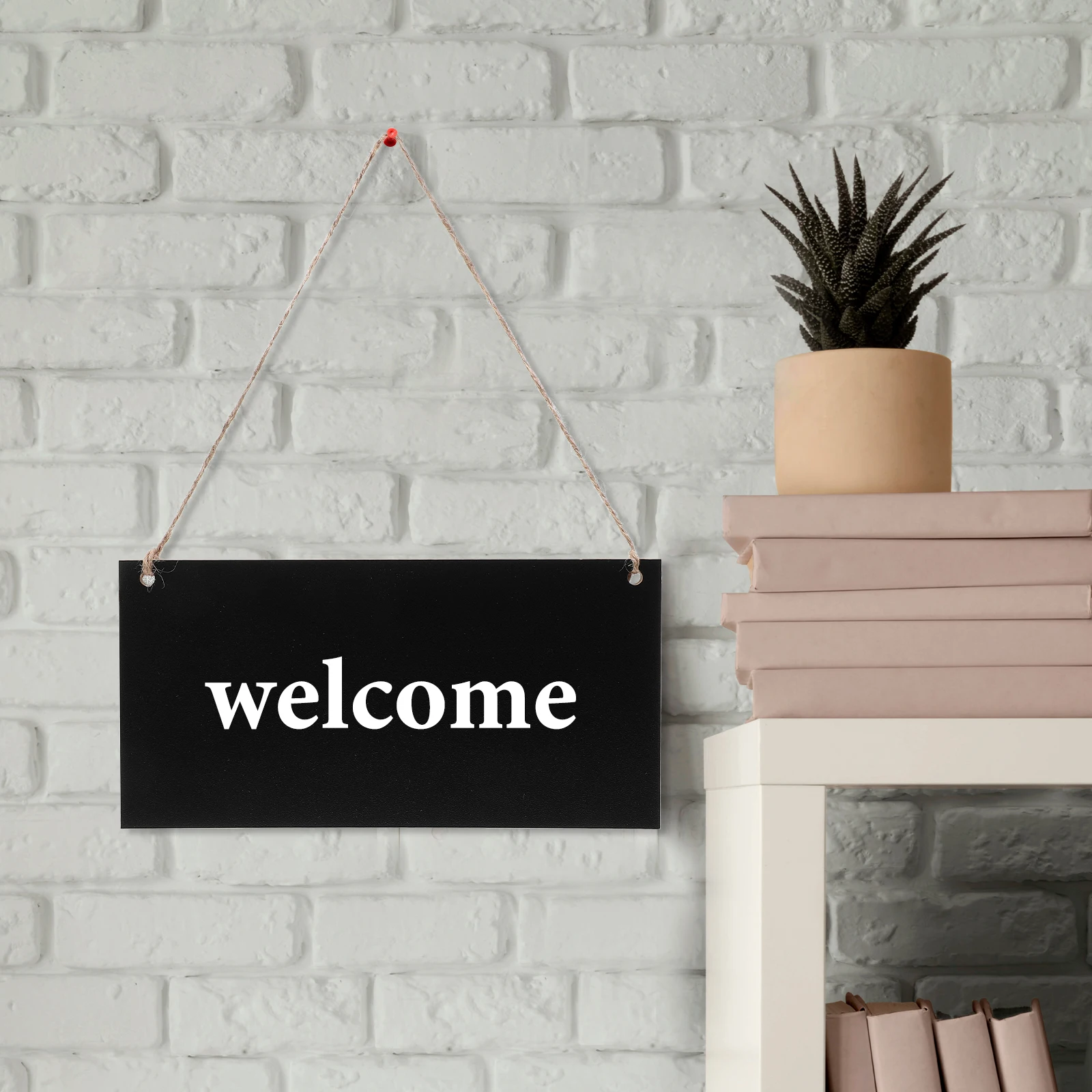 

Small Blackboard Pendant Chalk Wall Sign Boards Smooth Surface Wood Space Saving Hanging Chalkboard Ideal Notifications