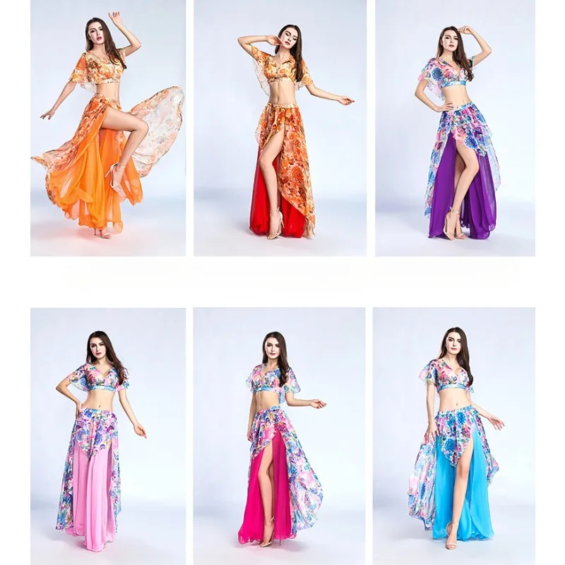 

2024 New Belly Dance Clothing Women's Training Clothing Set Sexy Fairy Beginner Oriental Dance Dance Clothing Spring