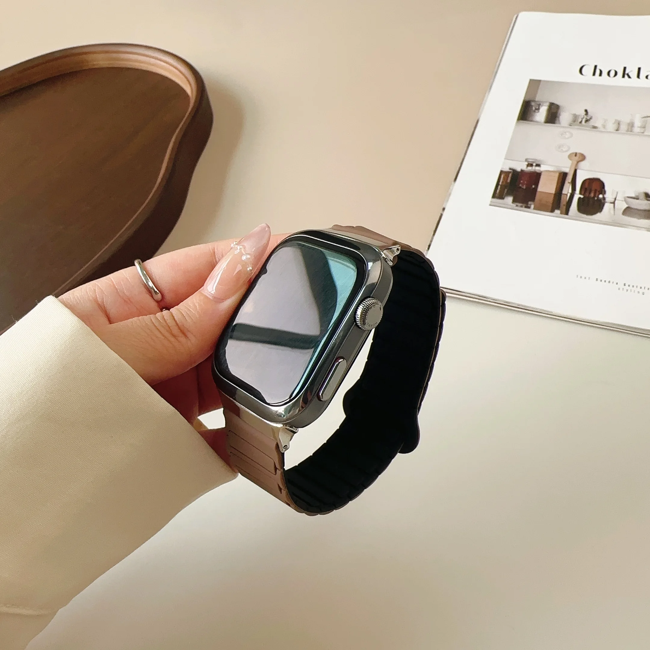 Miękki silikonowy pasek magnetyczny do zegarka Huawei D2 bransoletka do smartwatcha opaska z pętlą do zegarka Huawei D2 opaska na nadgarstek Correa akcesoria