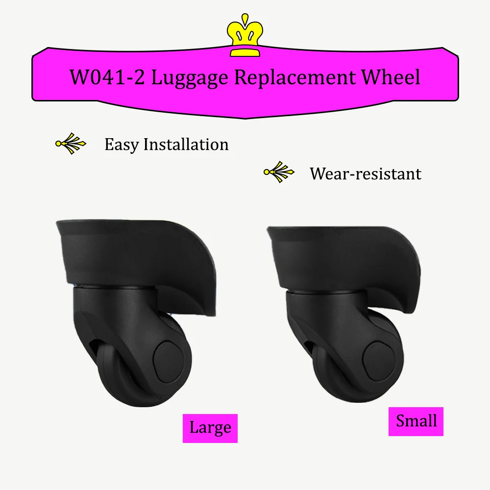 W041-2 Luggage Wheel Suitcase Password Box Replacement Universal Wheels Accessories Rubber Anti-Wear Trunk Casters Replacement