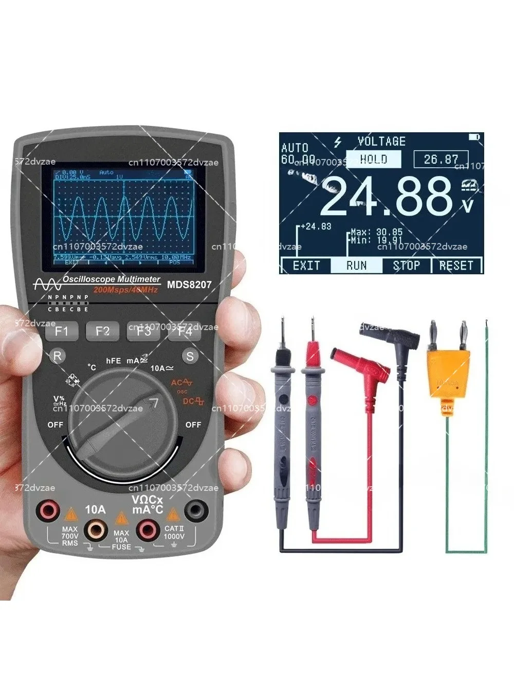 suitable for  MDS8207 2in1 Intelligent Digital Storage Oscilloscope Multimeter One Key AUTO Oscilloscop Tester with Analog Grap