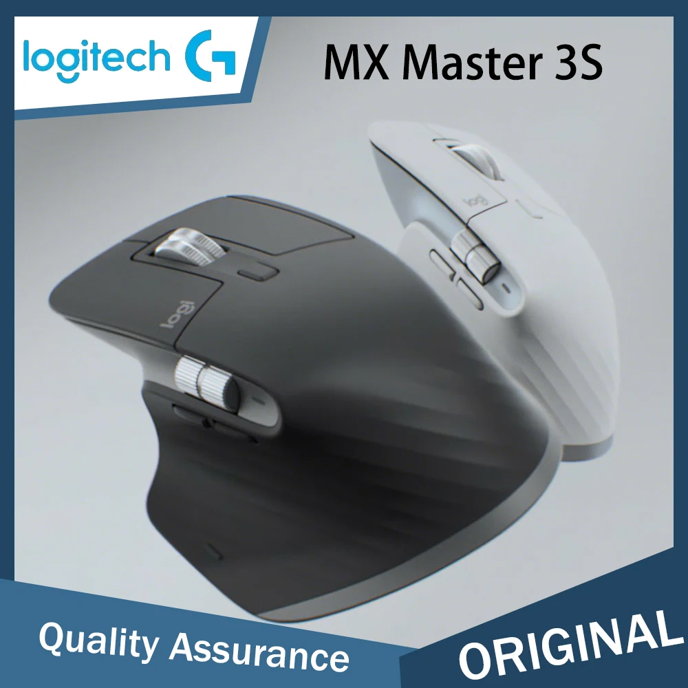 Беспроводная Bluetooth-мышь Logitech MX Master 3s, эргономичная офисная бесшумная мышь, высококачественная жемчужно-белая с беспроводным приемником