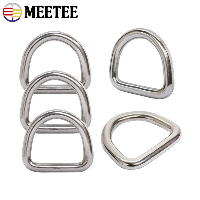 

1-5Pcs 304# Stainless Steel D Ring Buckle Dog Collar Loop Clasp Bag Strap Connect Clip Hook Carabiner for Backpack Accessories