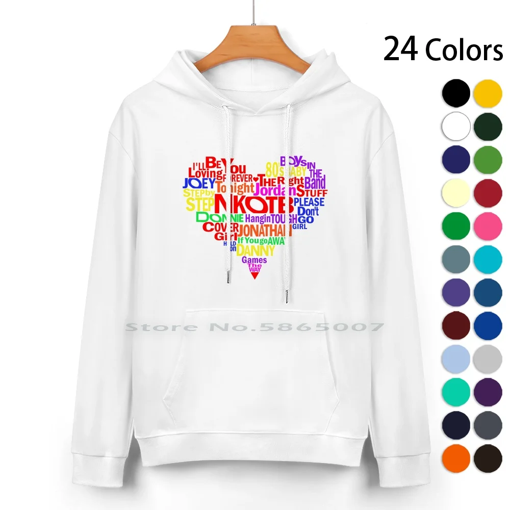 

Nkotb Song Titles Danny , Joe , Jon , , Donnie Heart Pure Cotton Hoodie Sweater 24 Colors Nkotb Please Dont Go Girl Hangin