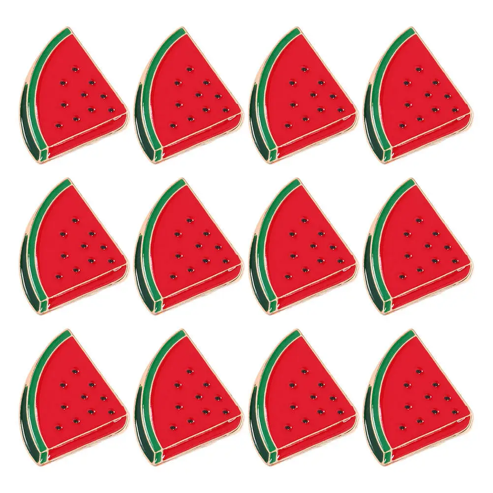 12Pcs Cartoon Watermelon Brooch Pin Vibrant Fruit Lapel Clip Lightweight Alloy Brooch for Sweater Scarf Jacket Shawl Suit