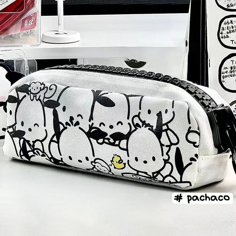 Sanrio Hello Kitty Pencil Bags Kuromi My Melody Cinnamoroll Large Capacity Portable Stationery Box Cartoon Storage Case Kids