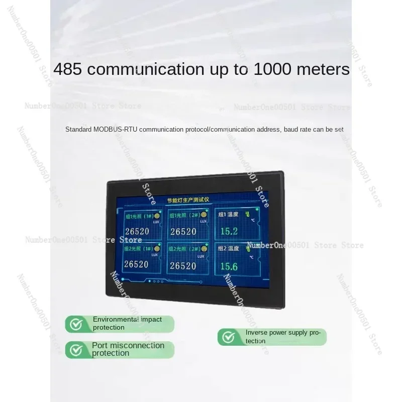 XD8906 Temperature and humidity sensor display instrument 10-inch color screen light transmitter RS485 communication detector