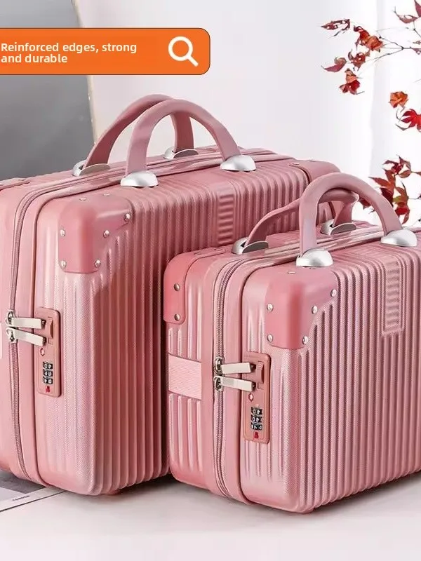 レトロスタイル大容量化粧品バッグ-4-インチハンドヘルド女性用レトロ荷物ボックス化粧バッグ旅行用収納バッグ