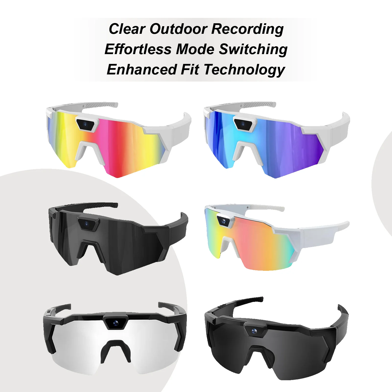 Gafas de cámara 4K Suministros de grabación para deportes al aire libre Gafas de sol para grabación de video para ciclistas, corredores, esquiadores, snowboardistas, caminantes