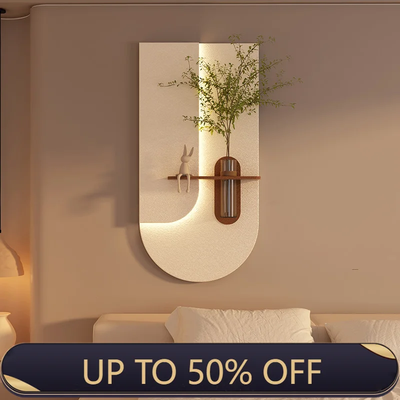 Entrance Decoration LED Wall Lamp Plant For Corridor Hallway Modern Sandstone Hanging Painting Living Room Creative Mural Light