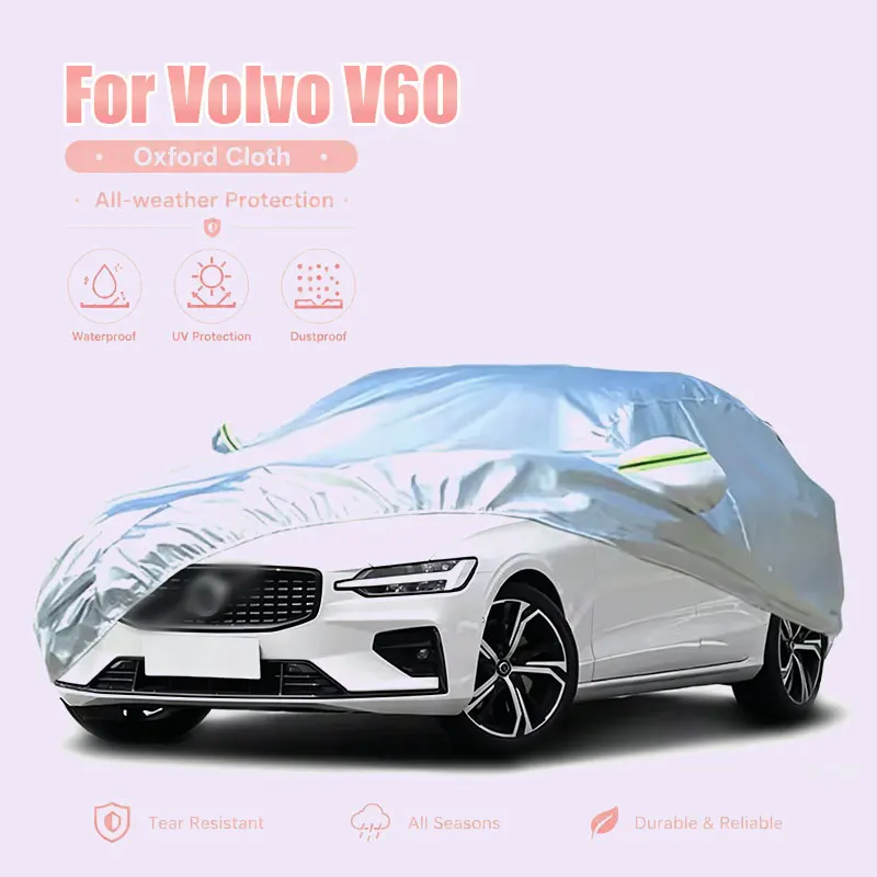 

For Volvo V60 Full Car Cover Reflective Strips Waterproof Snowproof Dustproof UV Protection Exterior Accessories