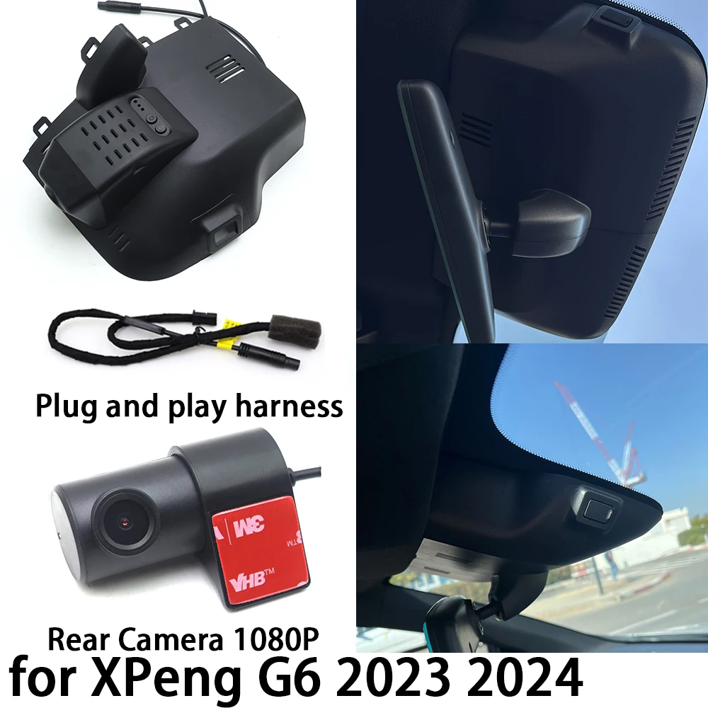 for XPeng G6 2023 2024 4K DVR Dash Cam OEM Front Rear Camera Video Recorder Wifi 2160P Loop Recording Night Vision 4K 256GB