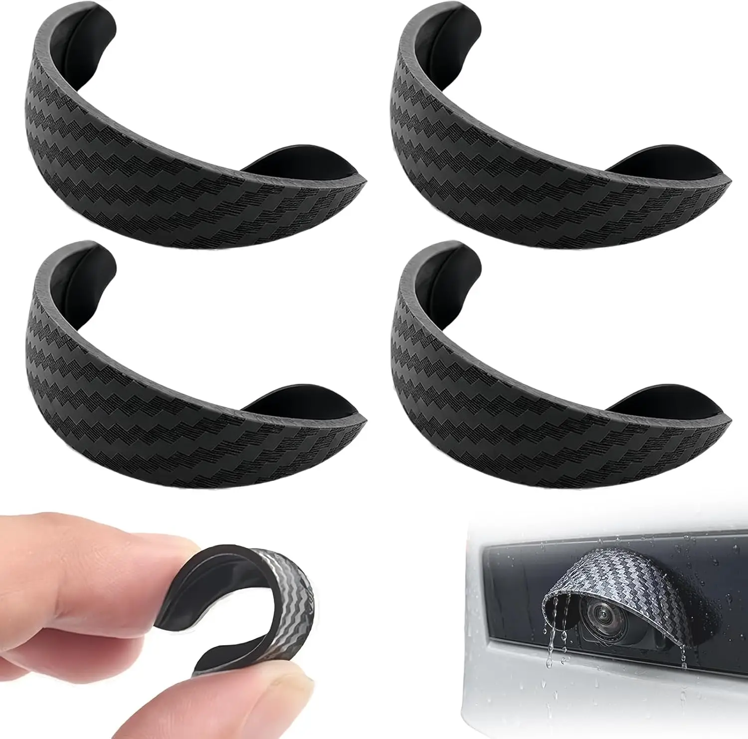 Backup Camera Sun Shade Rain Shield 2-8Pcs Universal Car Rear View Camera Rain Visor Hood Waterproof Protective Cover