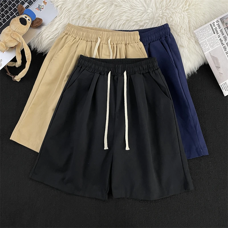 

Мужские повседневные шорты свободного кроя из чистого хлопка для лета, для активного отдыха, прямые, рабочие, длиной до колена, для молодежи, энергичные