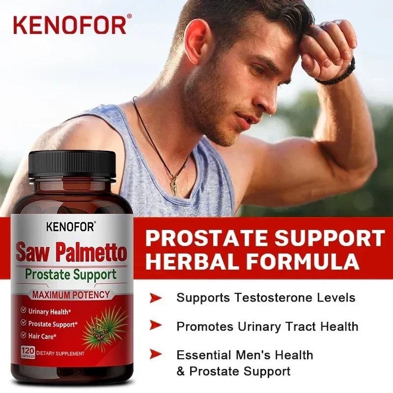 Saw Palmetto Prostate Health Supplement - Promotes Hair Growth for Men & Women Helps with Healthy Urination Natural DHT Blocker