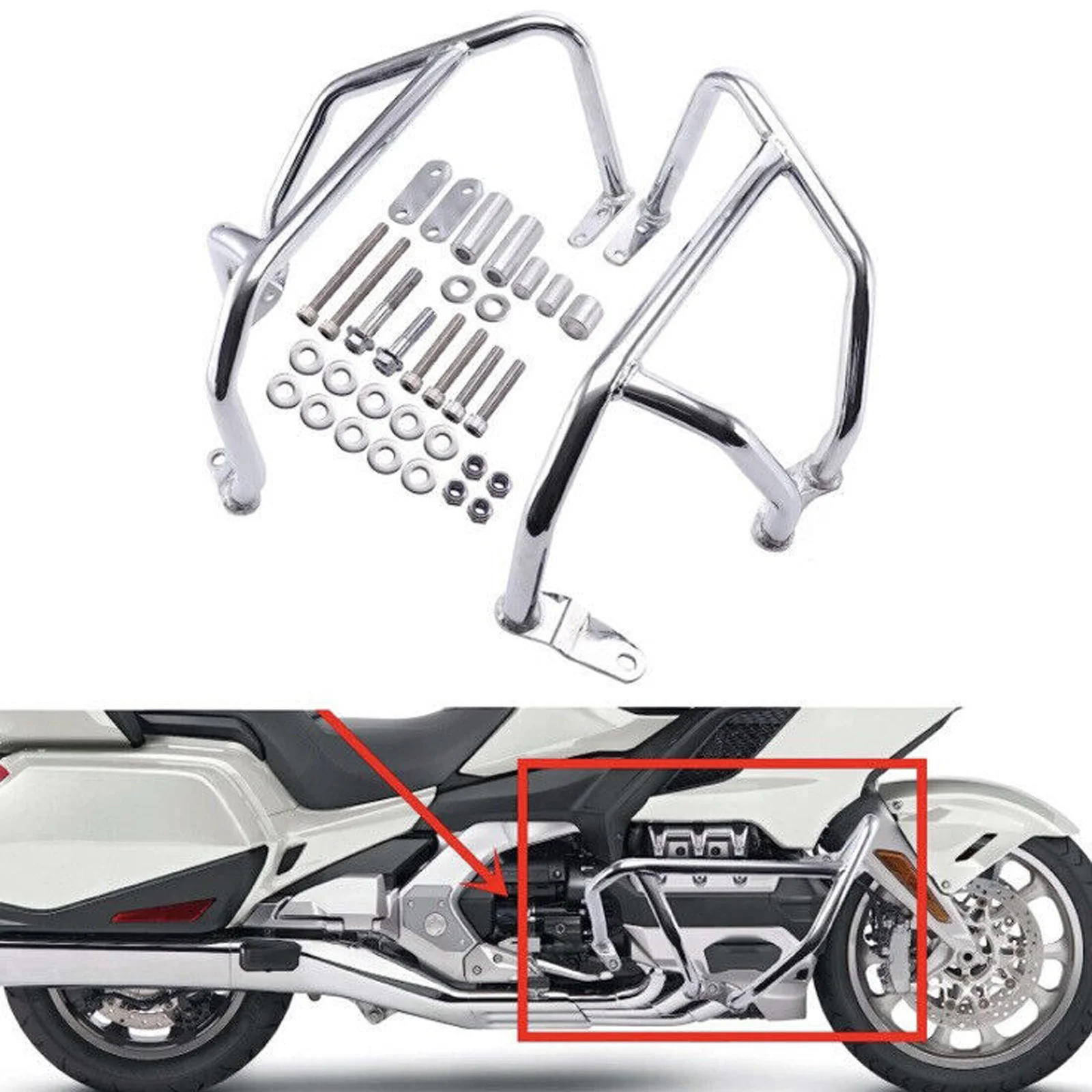 For Honda Goldwing GL1800 F6C F6B Bagger 2018-2021 Chrome Engine Guard Crash Bar