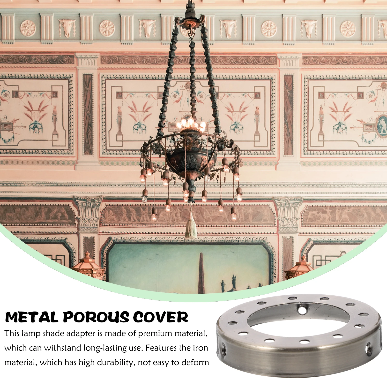 

2pcs Metal Lamp Ring Accessories Finish Lampshade Cover Decorative Iron Parts for Ceiling Lights Pendant Repair