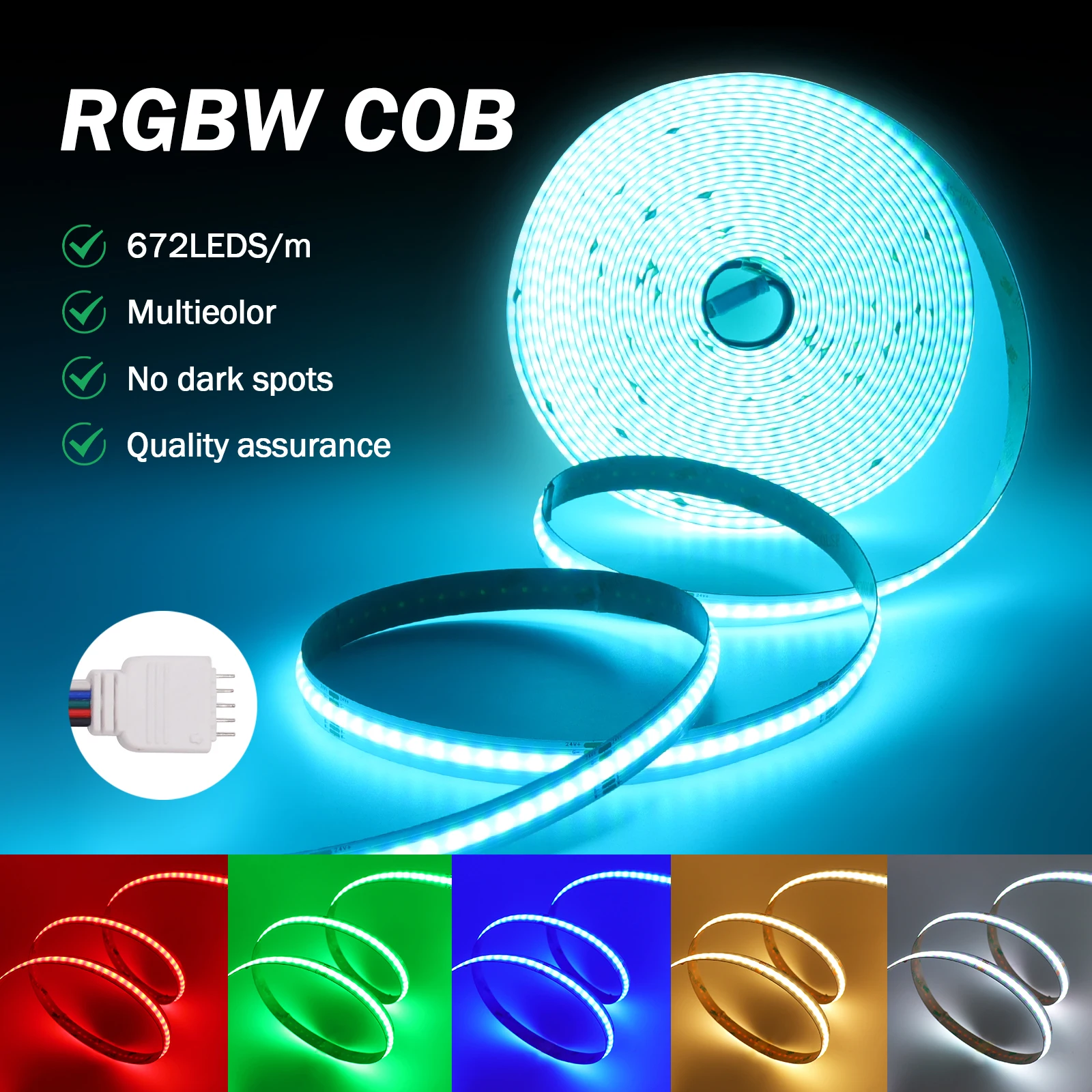 24V 10M RGB IC LED COB Light Strip 672LEDs/m Individually Addressable Dream Color COB Led Light RGBW RGBWW IP20 Linear Lighting