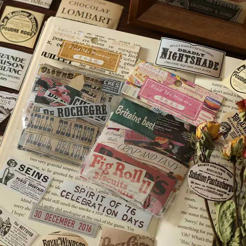 Retro Ins Style Text Looking for Memory Graffiti Stickers DIY Notebook Skateboard Phone Case Decoration Stickers Decals Stickers