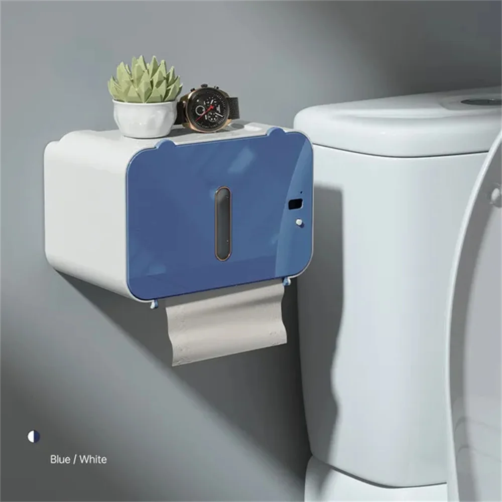 Induction Toilet Paper Holder Shelf Automatic Paper Out Wc Paper Rack Wall-Mounted Toilet Paper Dispenser Bathroom Accessories