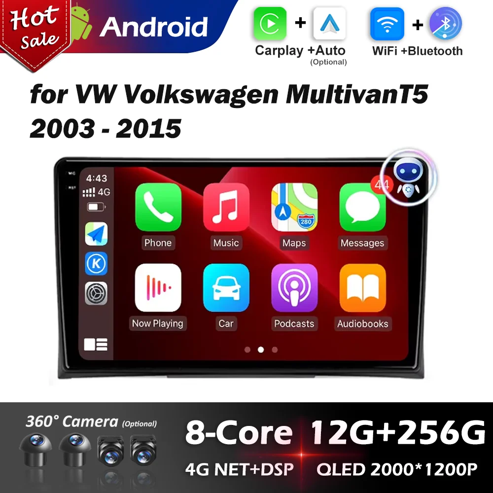 

for VW Volkswagen Multivan T5 2003 - 2015 Car Radio Multimedia Player 4G GPS Navigation Carplay Android Auto WiFi Touch Screen