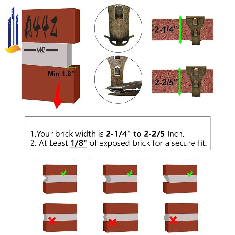 

A44Z-Brick Hook Clips-Bricks Hook Clip For Hanging Outdoors Wall Pictures, Brick Hangers Fastener Hook Brick Clamps