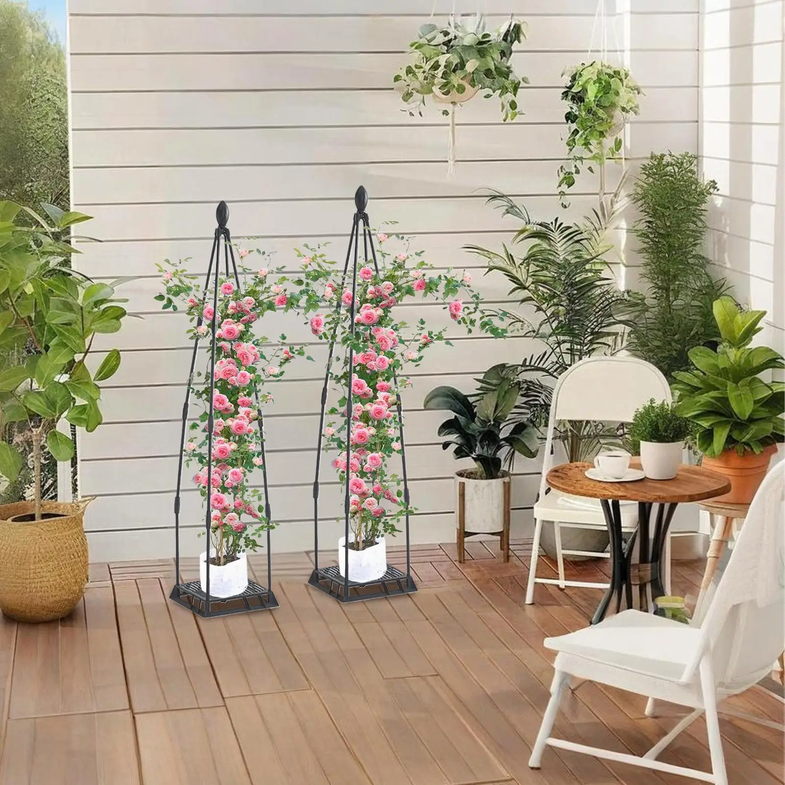 Garden Trellis Plant Support Metal Heavy-Duty Frame Tower Rustproof for Patio Balcony Potted Garden Greenhouse Cucumber Flower