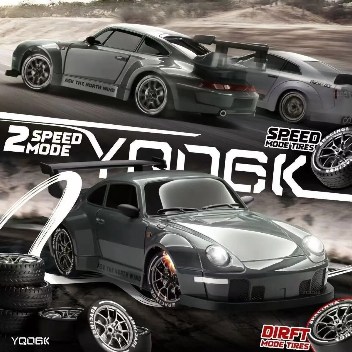 1/24 desktop RC drift racing car, four-wheel drive full proportional control mode, children's toy remote control car gallery 2