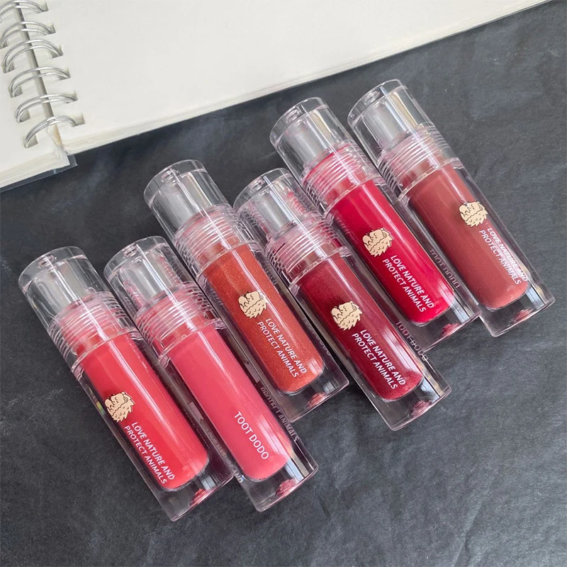 Lip Tint Non-stick Cup Liquid Lipstick Blush Waterproof Long Lasting Mirror Water Lip Gloss Lips&cheek Makeup