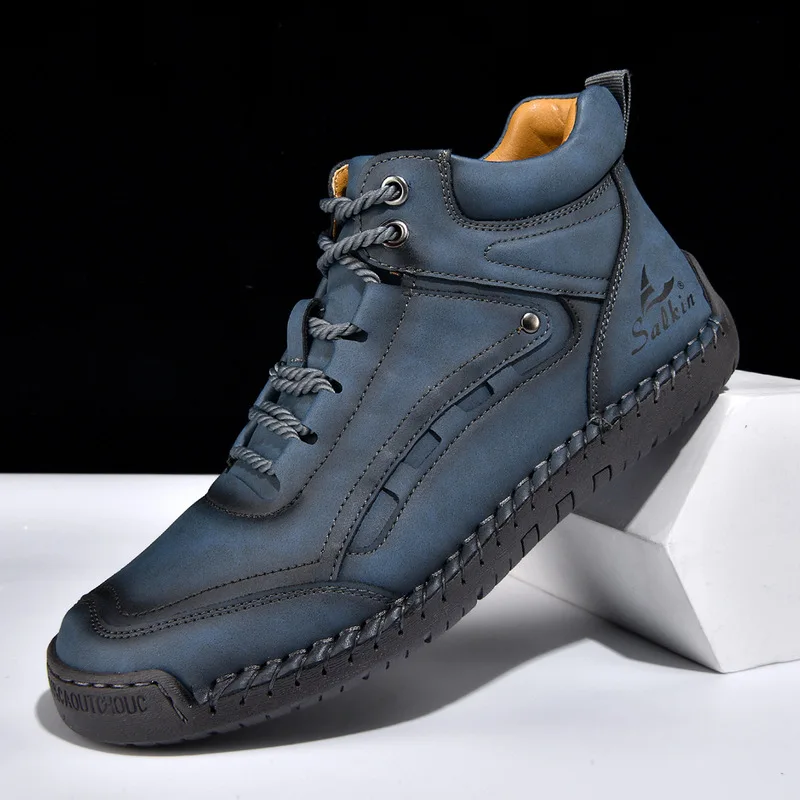 Hand-sewn men's shoes, soft leather men's casual leather shoes, men's loafers