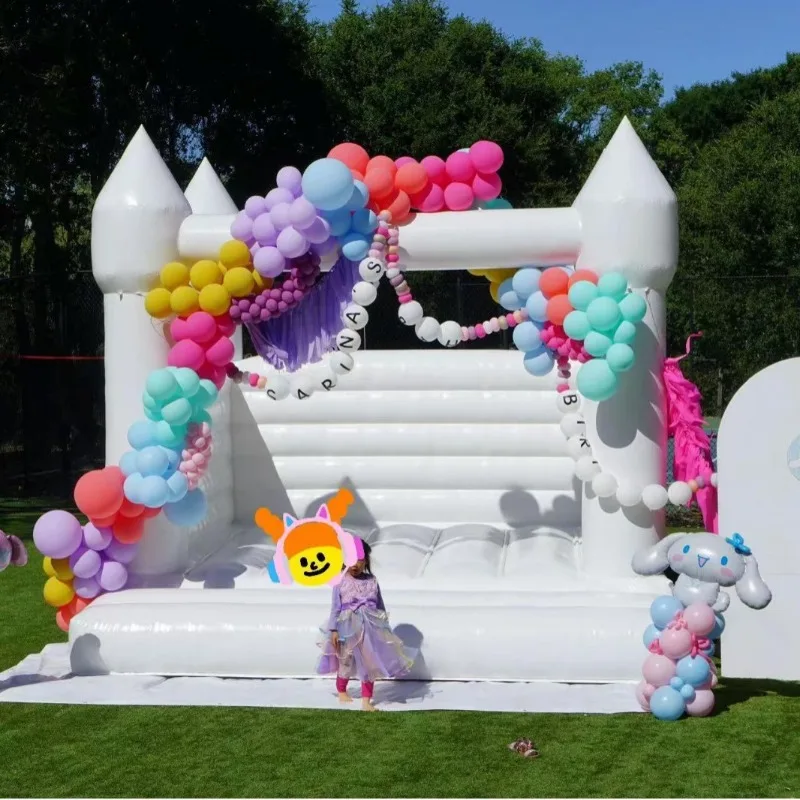 

Inflatable Castle White Wedding Jumping Bed Wedding Outdoor Trampoline Children's Inflatable Castle Wedding Outdoor