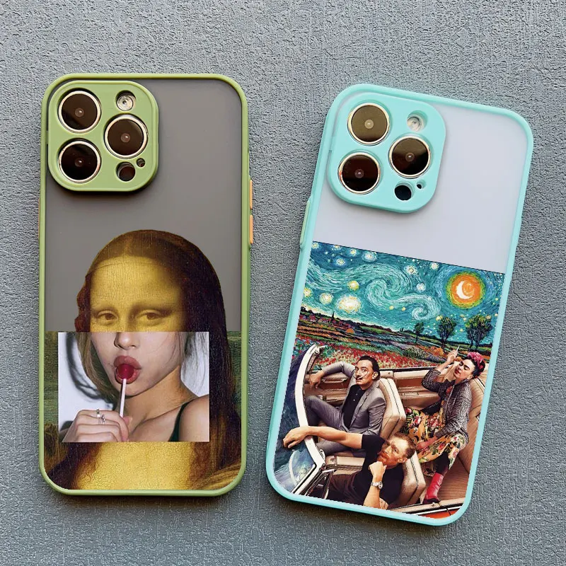 Art Aesthetic David Mona Lisa Phone Case For iPhone 17 16 X XR 15 14 Plus 13 12 11 Pro Max Mini 15 14 Pro Max Shockproof Covers
