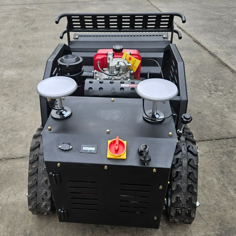 نسخة مطورة GPS الزراعة المطاط محرك الديزل التحكم عن بعد روبوت جزازة العشب Flail مع شهادة CE #6