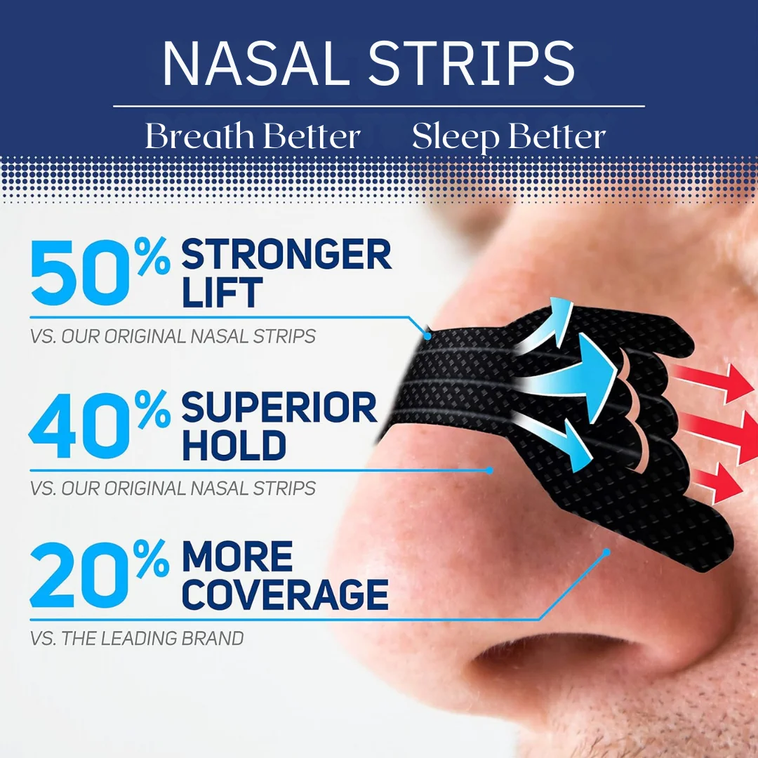 30/60PCS Nose Strips Medical Grade Extra Strength Nasal Strips Relief Strips for Sleep Non-Invasive Anti Snoring Strips