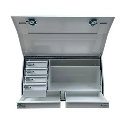 OEM 1500mm Aluminum Alloy Toolbox with Drawer and Shelf of UTE Canopy Tool Box Metal Toolbox for Truck