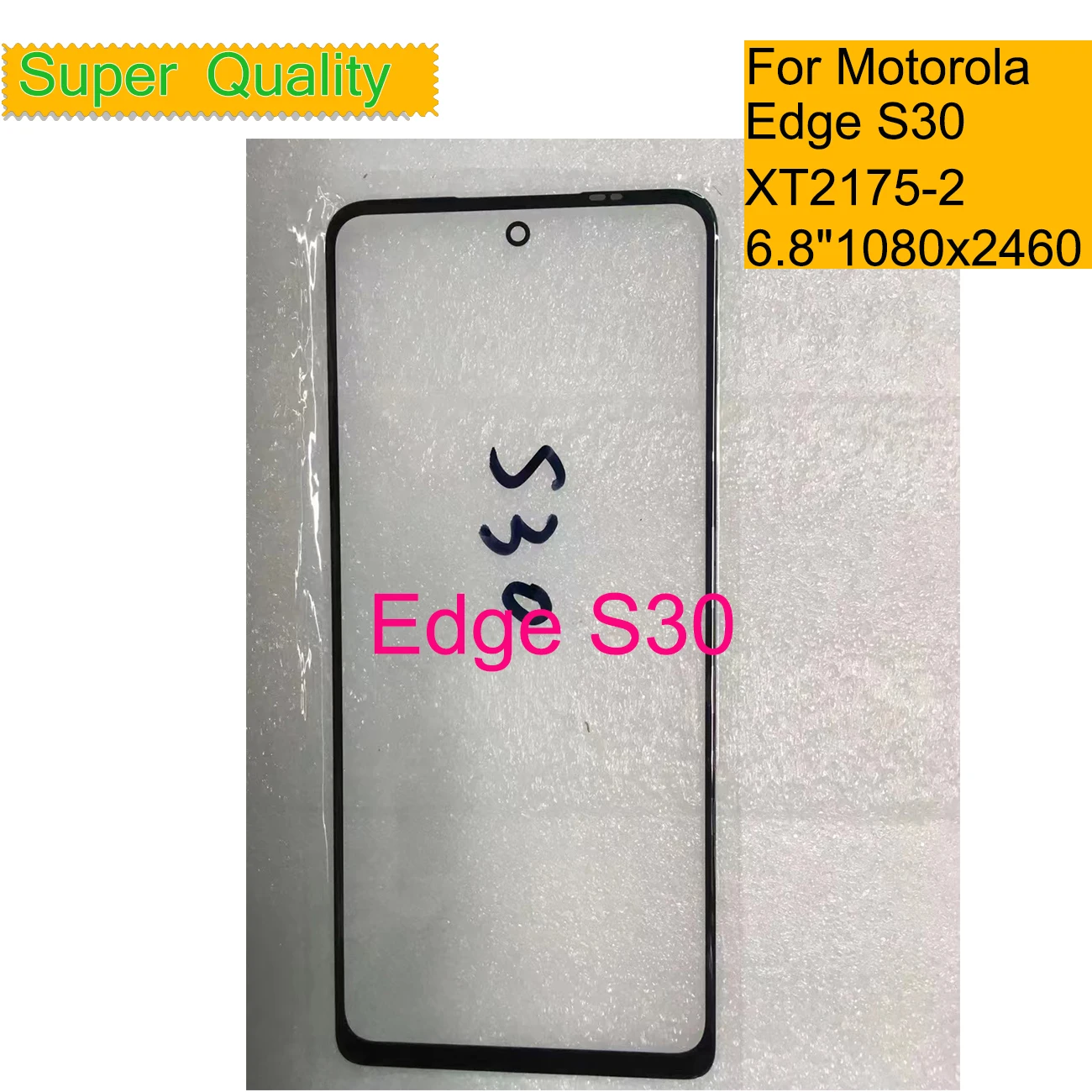 

10Pcs/Lot For Motorola Edge S30 Touch Screen Front Outer Glass Panel Lens For Moto Edge S30 XT2175-2 LCD Glass With OCA Glue