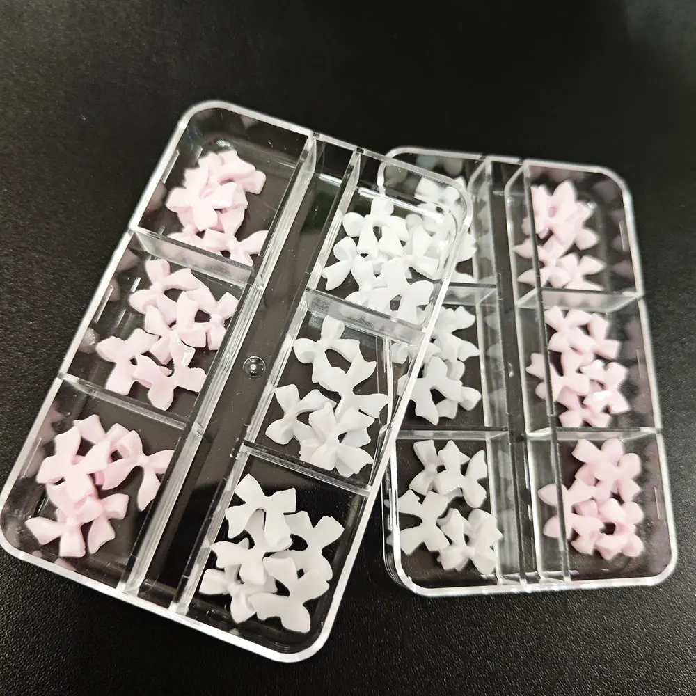 30 قطعة ثلاثية الأبعاد لطيف الوردي الأبيض Bowknots مسمار سحر الراتنج القوس الشريط مسمار الراين 11 مللي متر Kawaii Bowite مسمار لوازم الزينة # ^F5